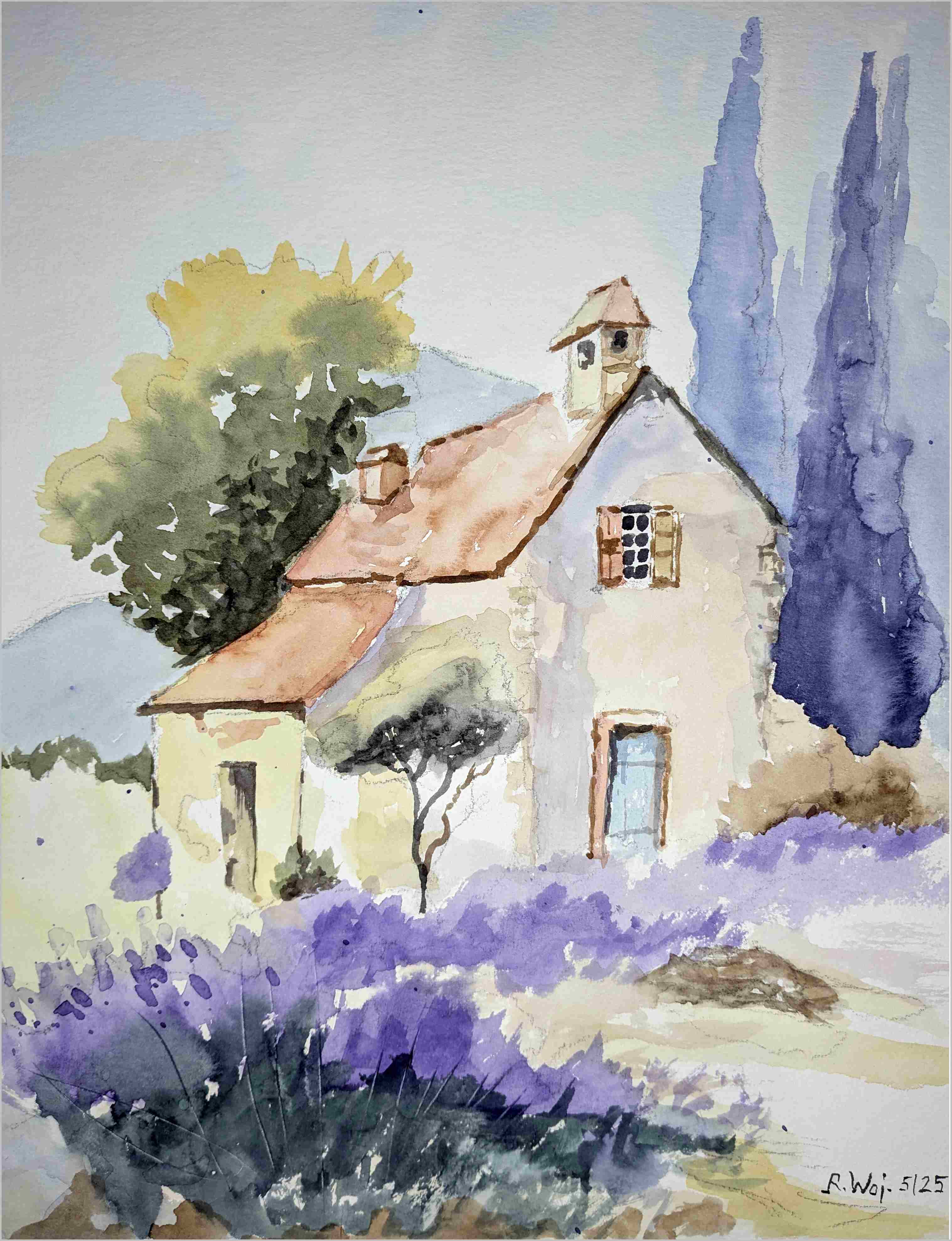 Lavendel vor Haus